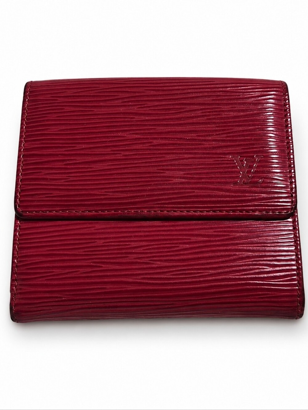 Louis Vuitton Red Elise Wallet In Epi Leather